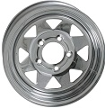 12x4 White Steel Spoke Trailer Wheel, 5x4.50 Lug