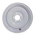 12x4 White Painted Solid Steel Trailer Wheel NO Pinstripe 5 Lug