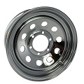 14x6 Chrome Modular Steel Trailer Wheel No Rivets, 5 Lug