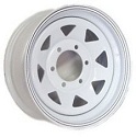 15x6 White Steel Spoke Trailer Wheel 6 Lug